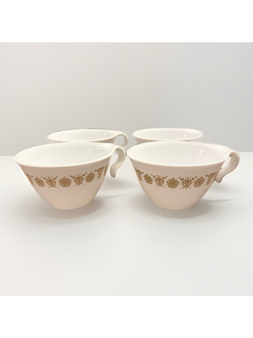 CORELLE Butterfly Gold Hook Handle Coffee Tea Cups Set of 4 Vintage B